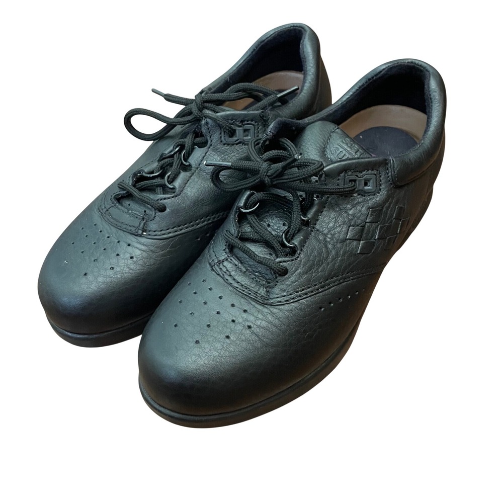 Soft Spots Walking Shoes Womens Black Supreme Cushion Comfort Leather 5.5